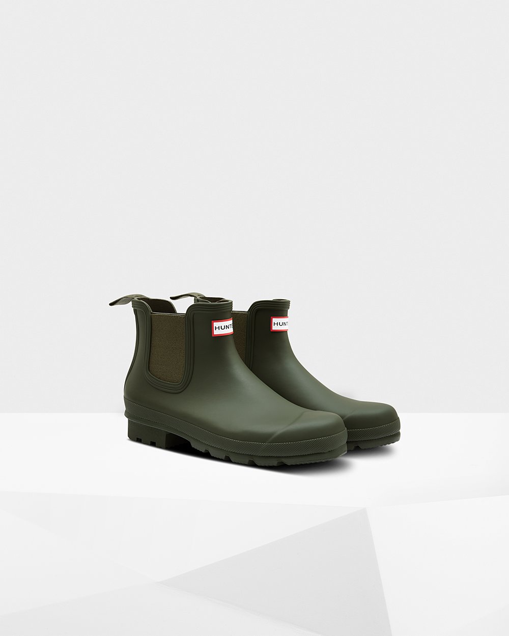 Mens Hunter Chelsea Boots Dark Olive - Original - 9047362-XI